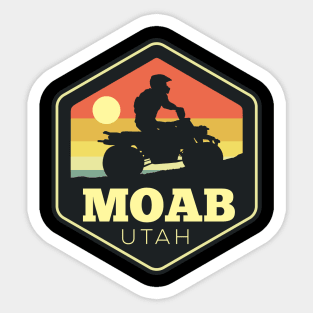 Moab Utah ATV Vintage Sunset Hexagon Sticker